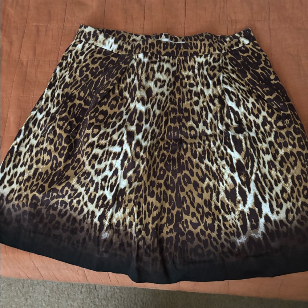 Tahari Leopard Print Circle Skirt in Brown and Black
